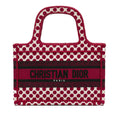 Pre-Owned Authenticated Dior Mini Dioramour Book Tote Canvas Fabric Red Tote Bag Unisex (Good)