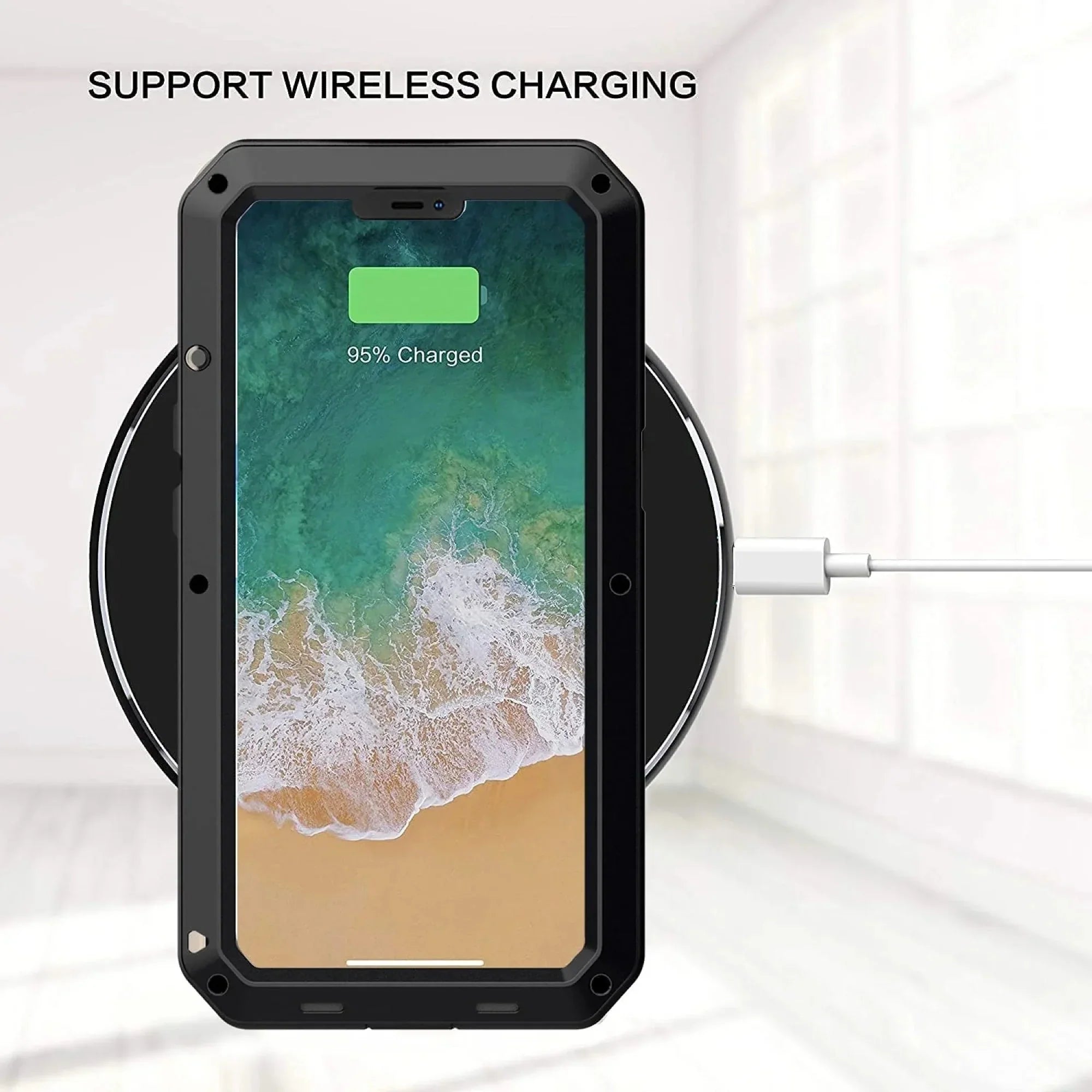 Gorilla Glass Aluminum Metal iPhone 13 Pro Max Case (Silver) Heavy Duty Military Grade Shockproof and Scratch Resistant Protection, Rugged Outdoor Travel