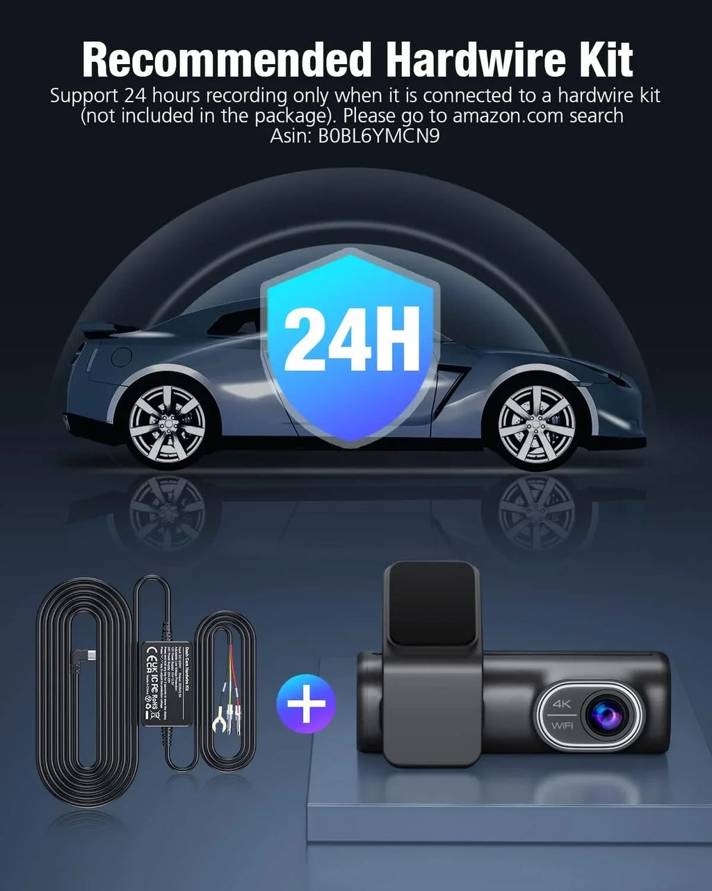 OMBAR Dash Cam Front and Rear 4K/2K/1080P+1080P 5G WiFi GPS for Cars with Free 64G SD Card,WDR Night Vision, 24h Parking Mode,170°Wide, G-Sensor, Loop Recording, APP