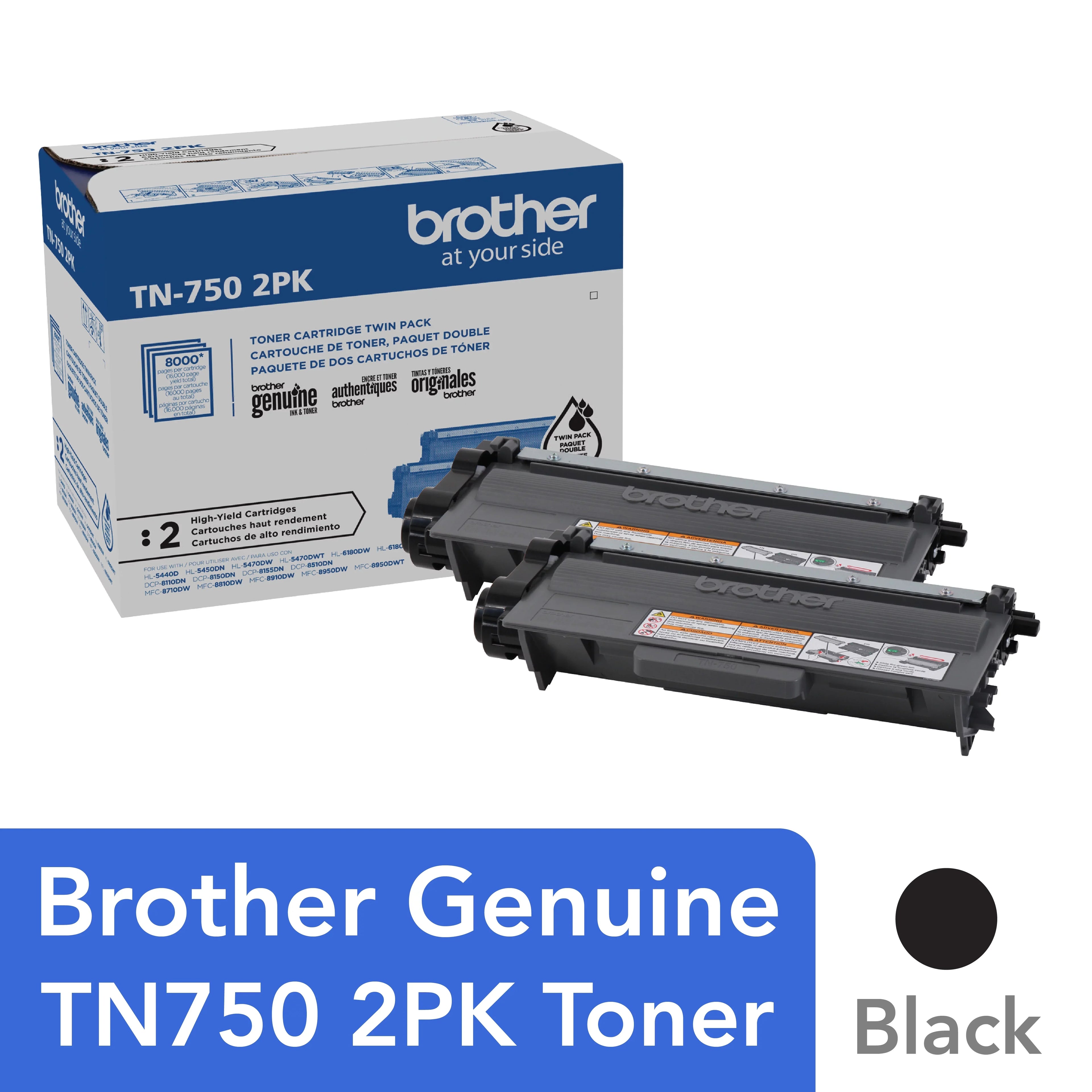 Brother Genuine High-yield Dark Printer Toner Cartridge, TN7502PK