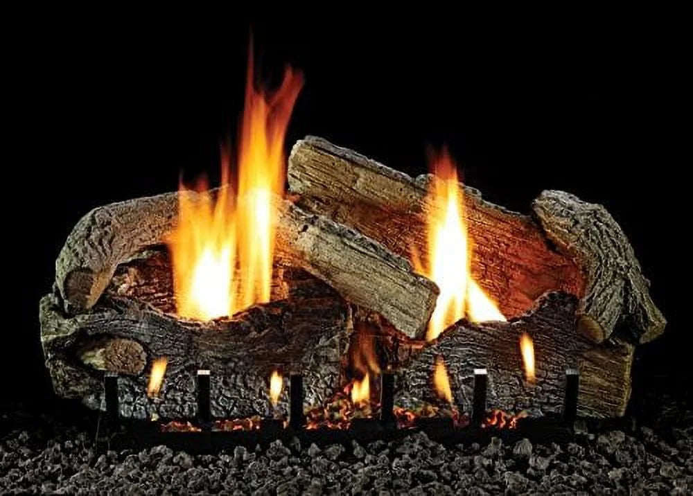 Empire Comfort Systems 18" Stacked Aged Oak Logset with Millivolt VF/V Slope Glaze Burner, LP