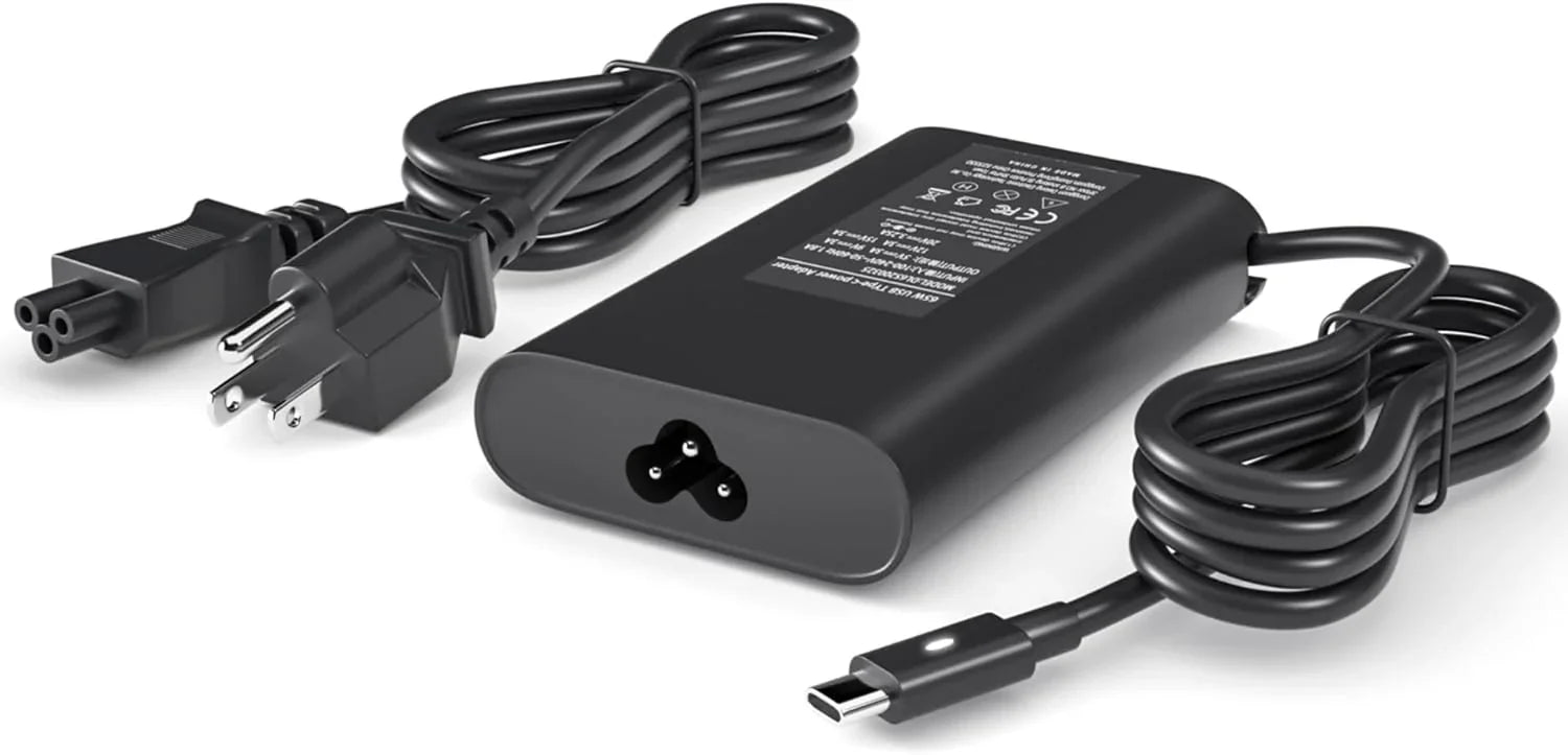 65W USB Type C Laptop Charger for Latitude 5420 5520 5290 7390 7420 7370 7400 5320 XPS 13 7390 9350 9380 9370 9360