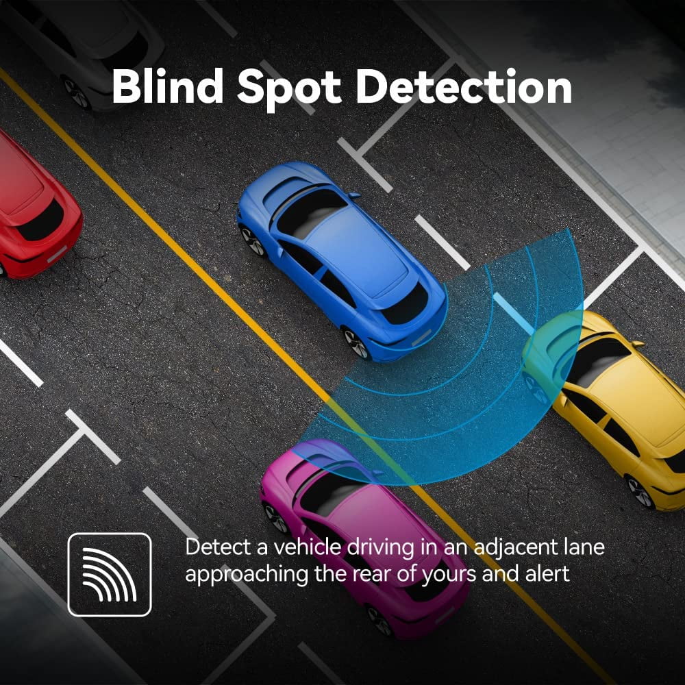 Pelsee P10 Pro 10" 4K Mirror Dash Cam, Rear View Mirror Camera Smart Driving Assistant w/ADAS and BSD, Night Vision Dash Cameras Front and Rear, Voice Control,Parking Monitoring,Free 32GB Memory Card