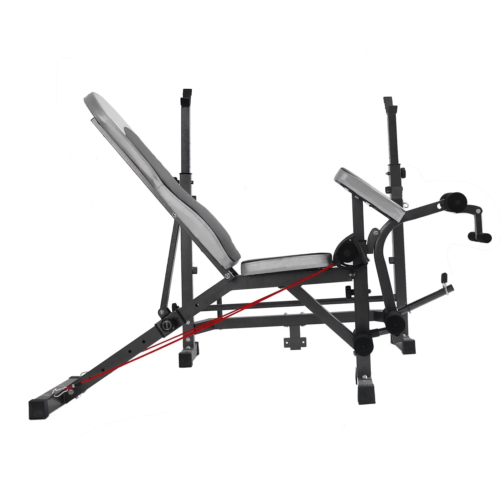 US Stock Body Champ Olympic Mass Bench, Workout Equipment for Home Workouts, Bench Press with Preacher Curl, Leg Developer and Crunch Handle for At Home Workouts