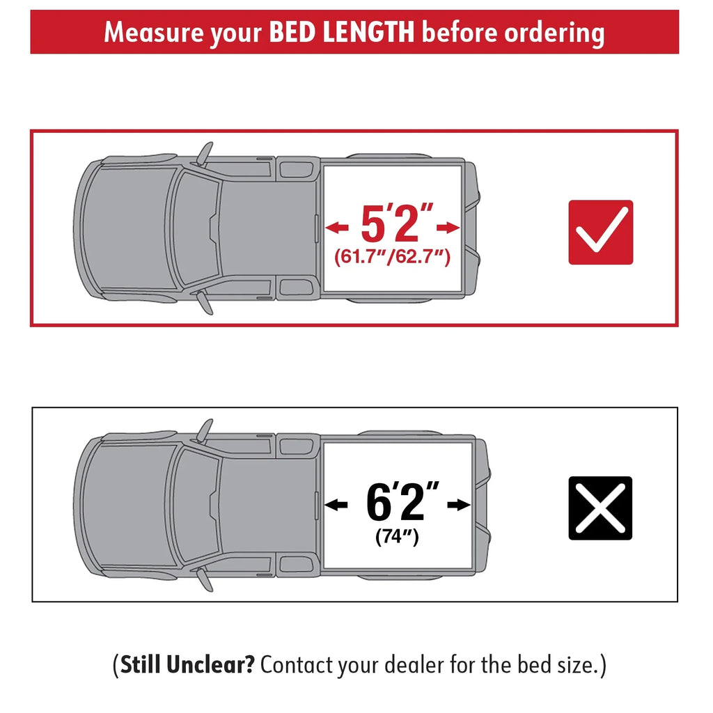 MaxMate Soft Tri-fold Truck Bed Tonneau Cover Compatible with 2019-2024 Ford Ranger | 5' (61") Bed | TCF371066