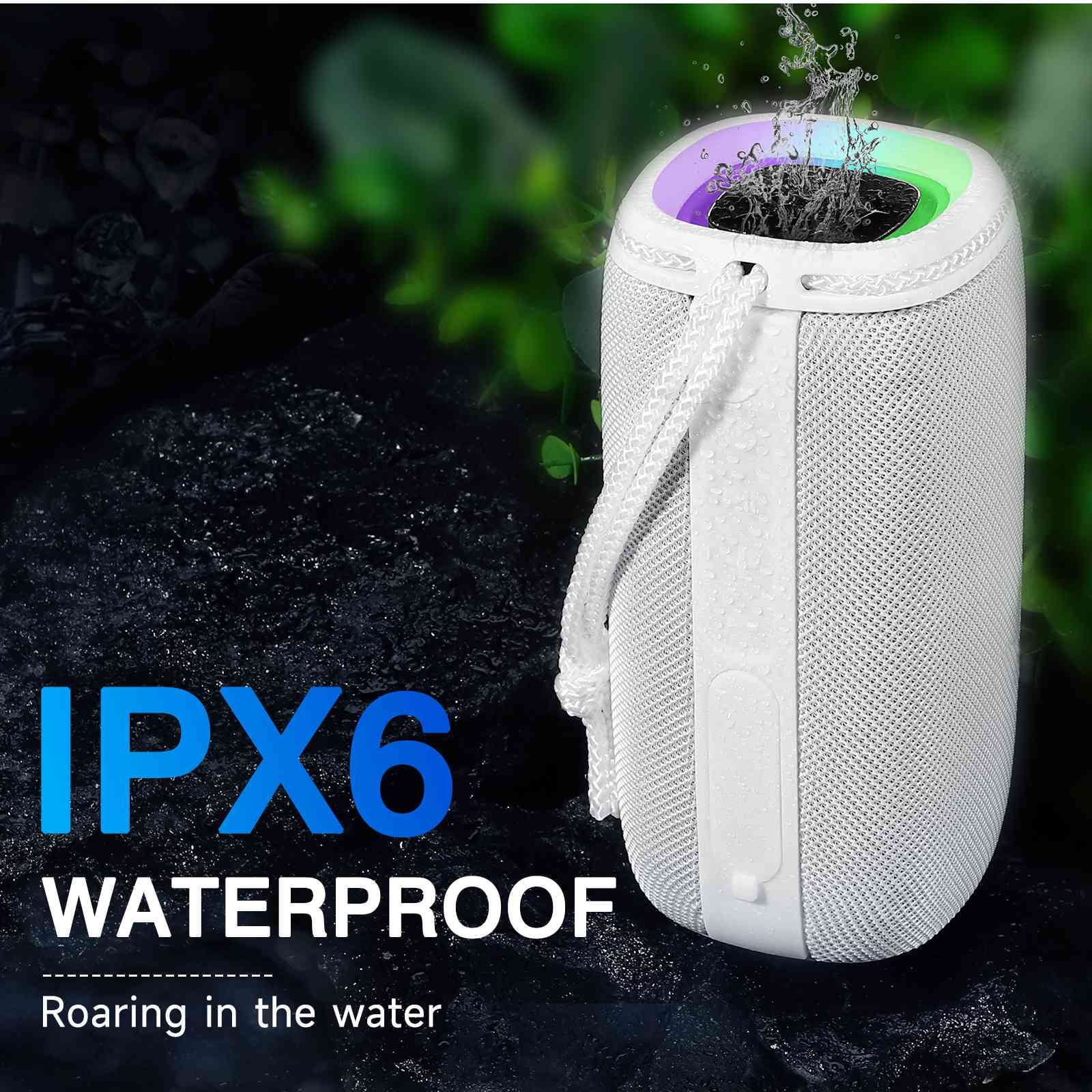 UrbanX X808 Bluetooth Speaker, IPX5 Waterproof Speakers 360° HD Surround Sound with Punchy Bass, True Wireless Pairing, BT5.3, Portable Speaker for BLU C5 Max - White