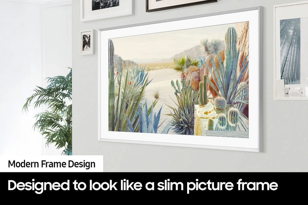 50-Inch Class QLED The Frame Series - Quantum HDR Smart TV with a VG-SCFA50WTB 50" The Frame Customizable Bezel - Modern White (2022)