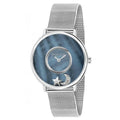Mother Of Pearl Stainless Steel Mesh Quartz Women Watch, Jet