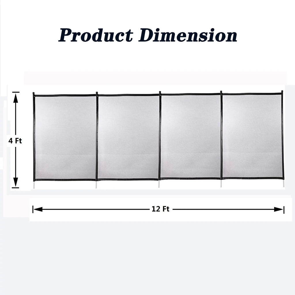 Unique Choice Pool Fence Mesh with Section Kit,12 x 4 Ft Removable In-Ground Pool Safety Ebony