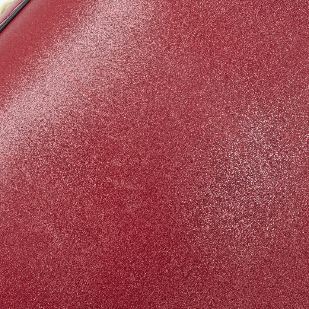 Pre-Owned Authenticated Gucci Sylvie Satchel Calf Leather Red Unisex (Good)