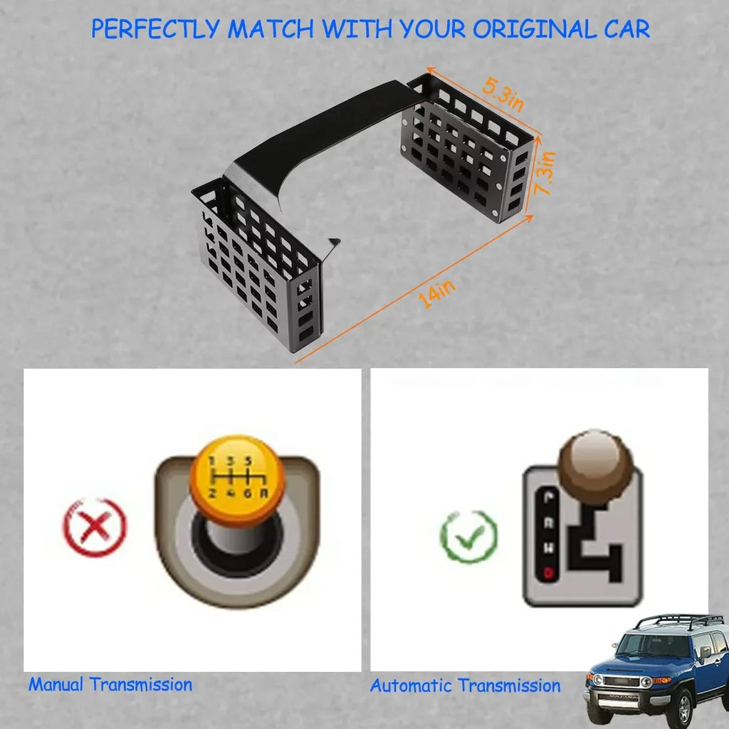 Tinki Car Shifter Storage Box Compatible with Toyot@ FJ Cruiser 2007-2021, Jet 5.3in,1PCS