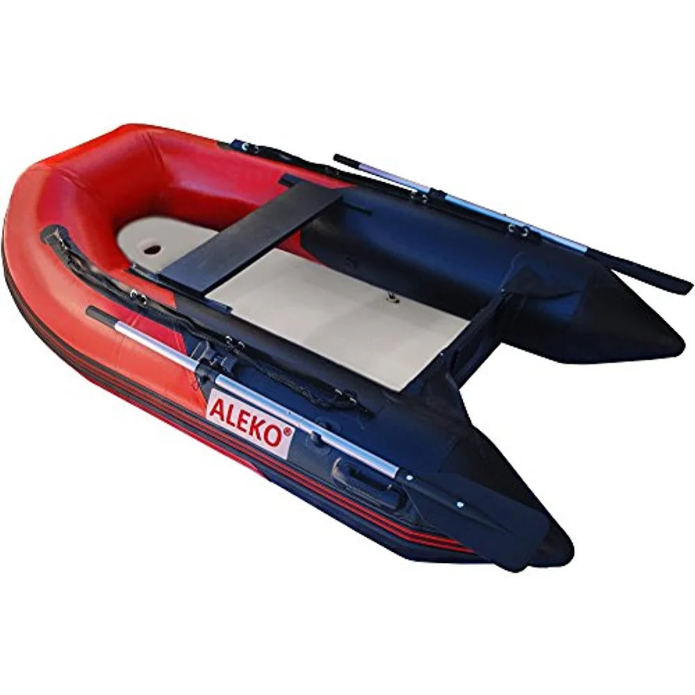 ALEKO Inflatable Air Floor Fishing Boat - 8.4 Foot - Red and Jet
