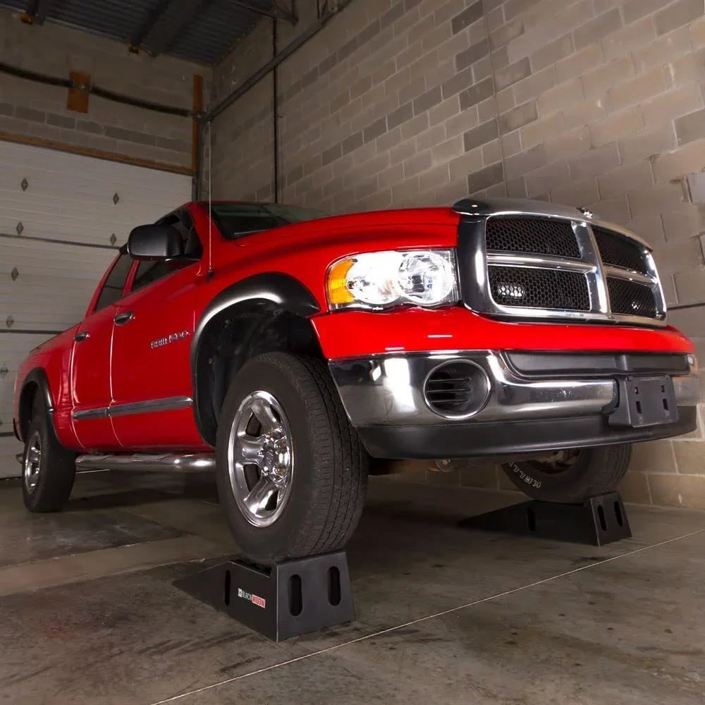 PSR295 Plastic Car Service Ramps - Lifts Vehicles 6.25" H for Maintenance or Oil Changes - Each Ramp is 12" W - Pack of Two - 10,000 lbs. Capacity Per Pair