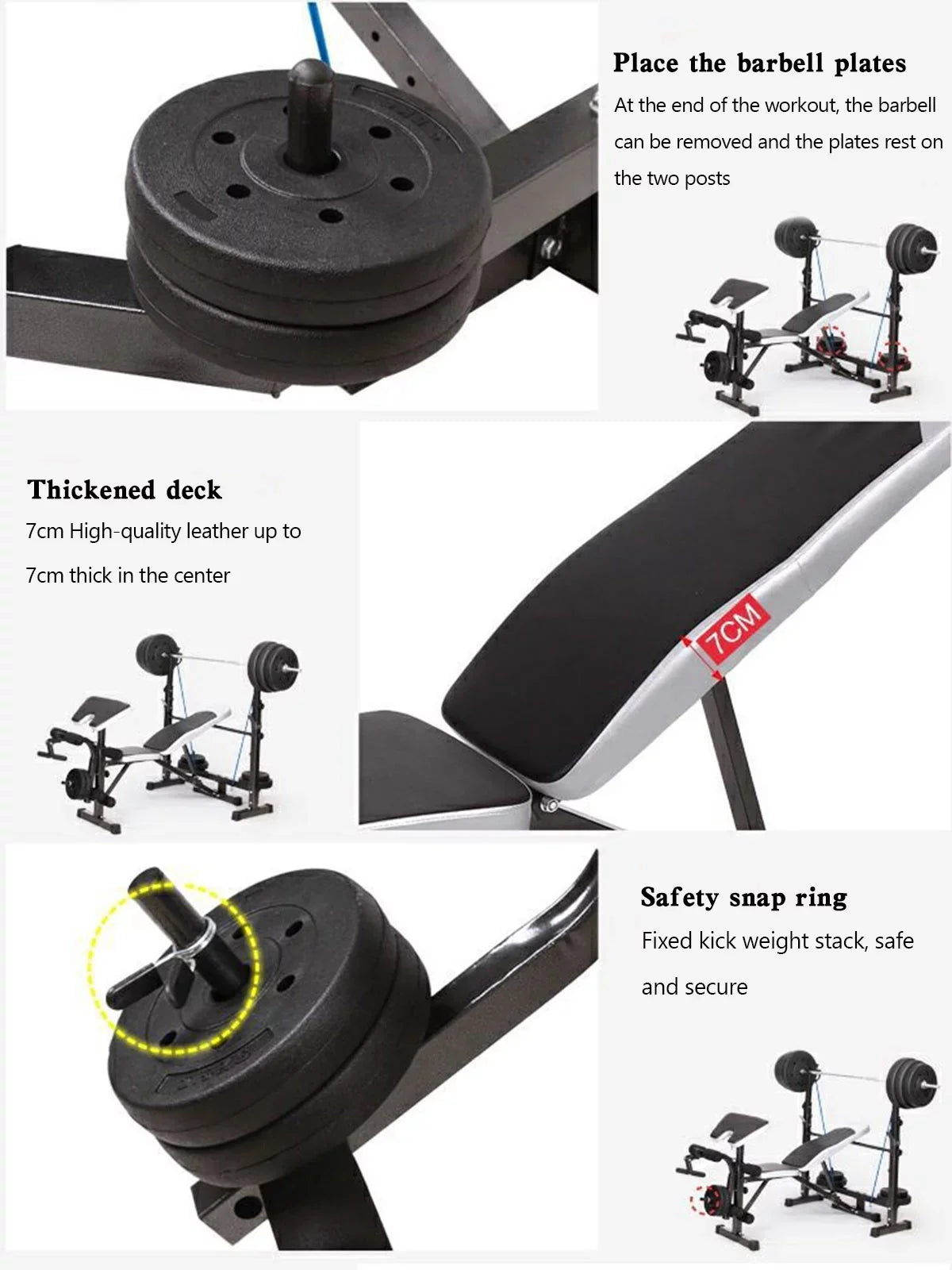 US Stock Body Champ Olympic Mass Bench, Workout Equipment for Home Workouts, Bench Press with Preacher Curl, Leg Developer and Crunch Handle for At Home Workouts