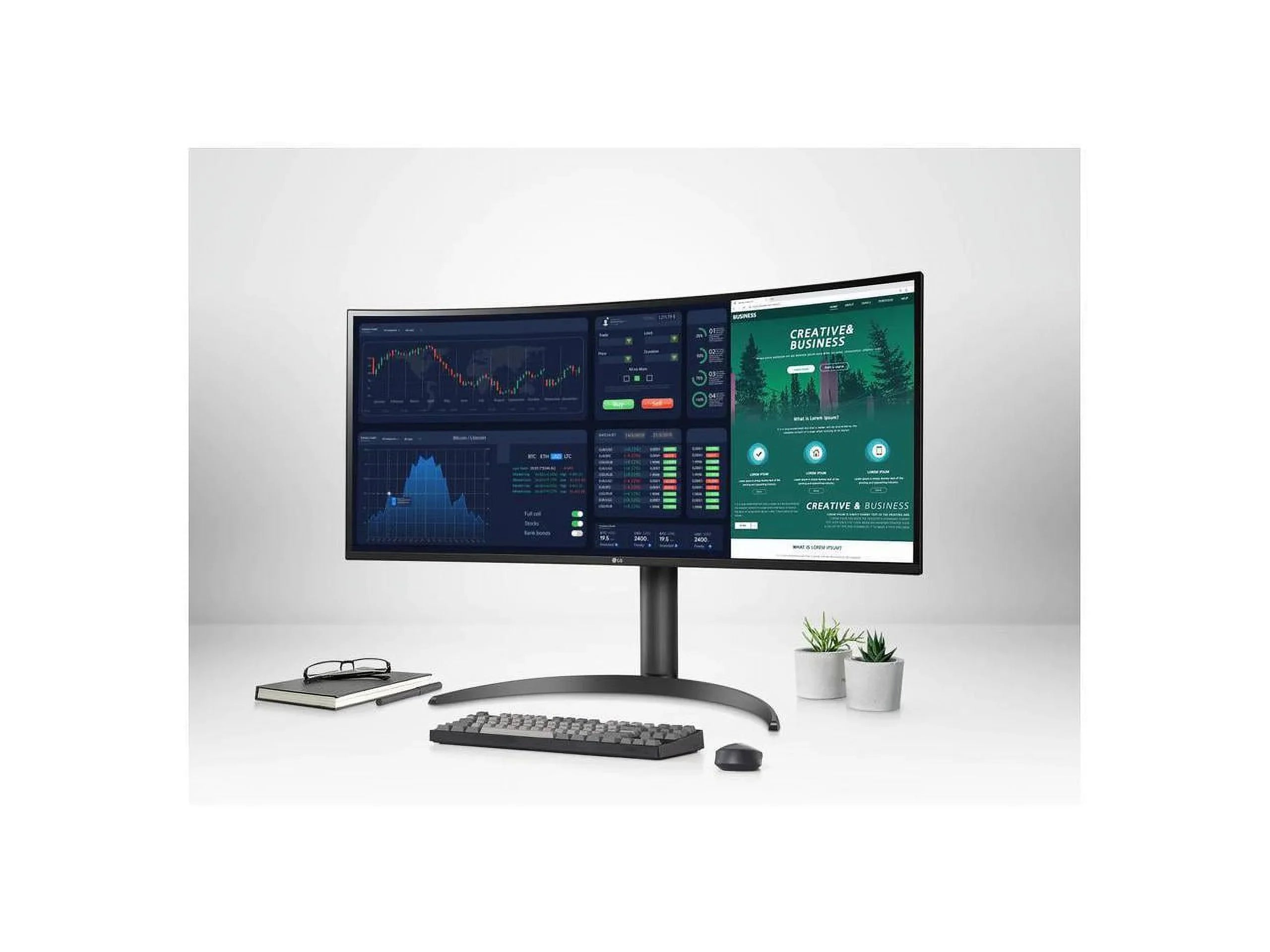 Ultrawide 34BP85CN-B 34" UW-QHD Curved Screen Edge LED Gaming LCD Monitor - 21:9 - Glossy Jet Jet Hairline, Textured Ebony - 34" Class - In-plane Switching (IPS) Technology - 3440 x