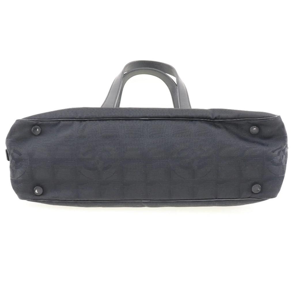 Authenticated Used Chanel Mini Boston New Travel Line A15828 Nylon Canvas Ebony Ladies Handbag