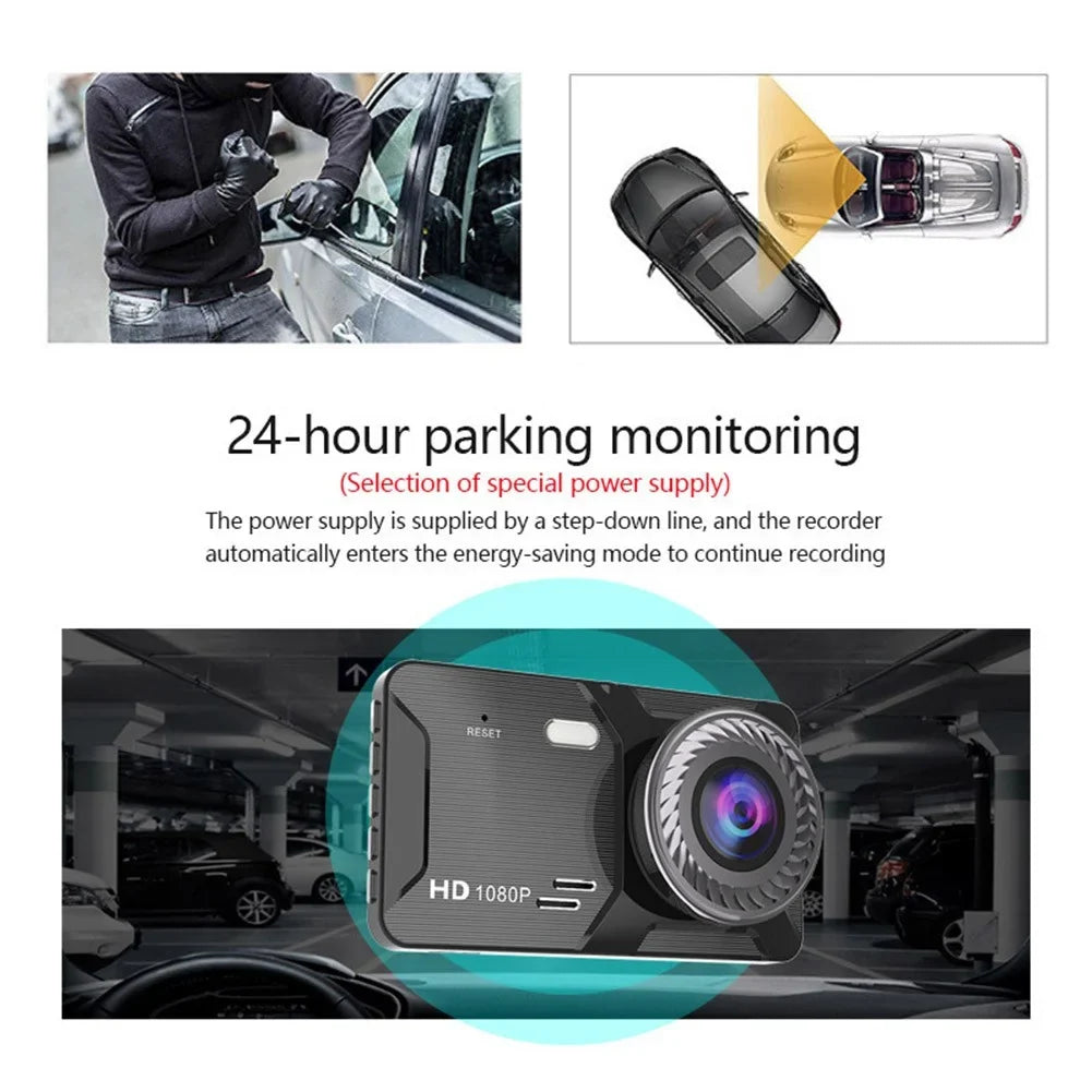 4\\\" Touch Screen Dual Dash Cam 1080P Car DVR Recorder Front Rear Camera G-Sensor
