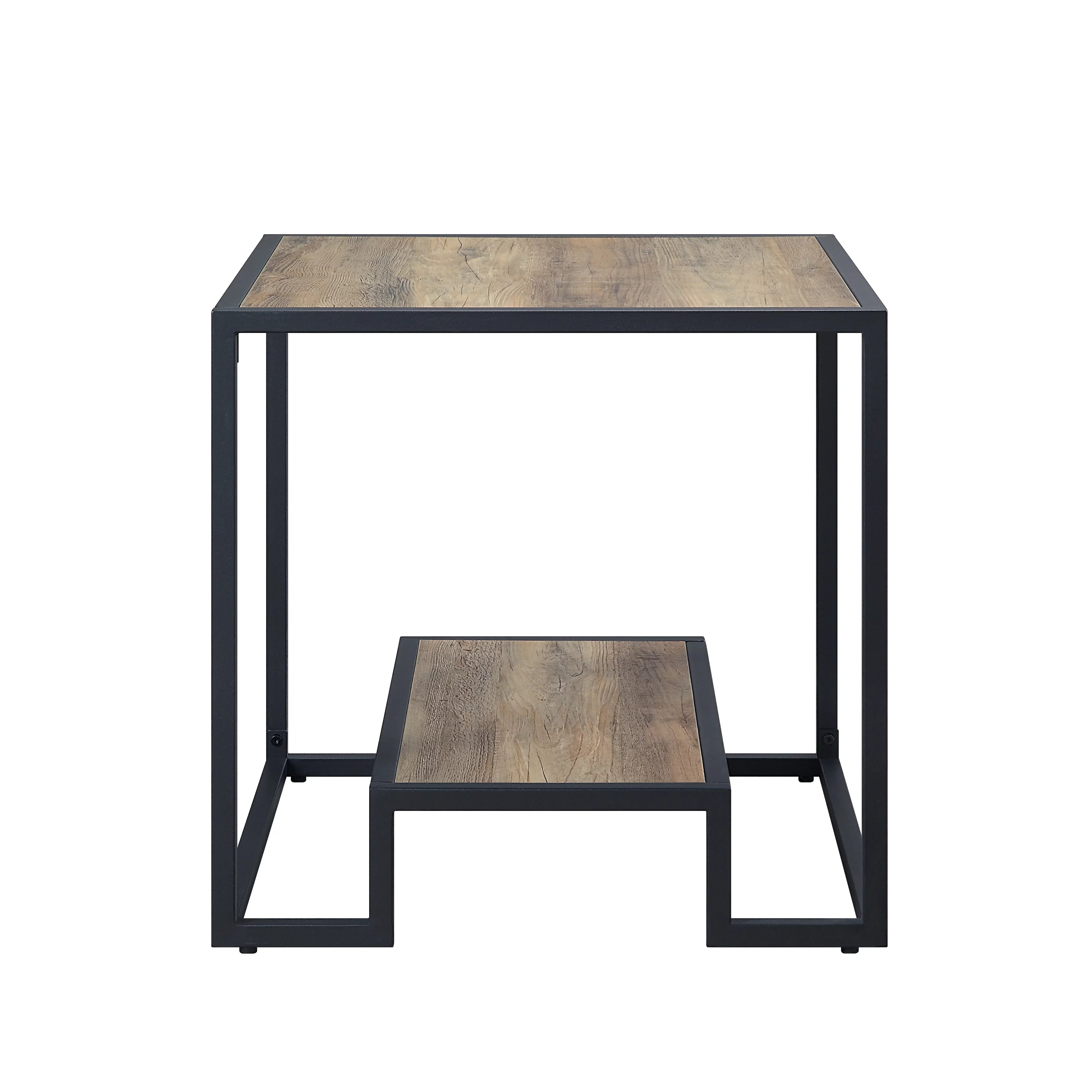 Ia End Table in Rustic Oak & Ebony Finish LV00886