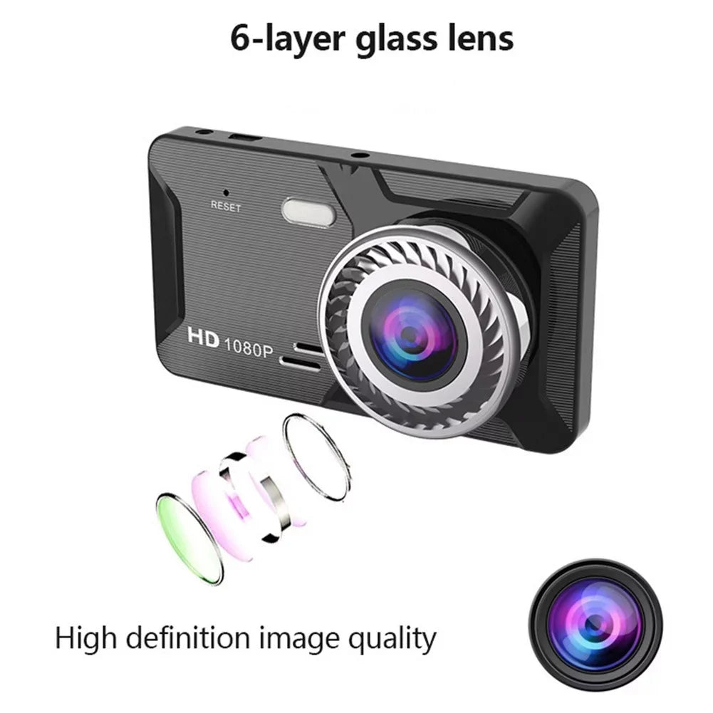4\\\" Touch Screen Dual Dash Cam 1080P Car DVR Recorder Front Rear Camera G-Sensor