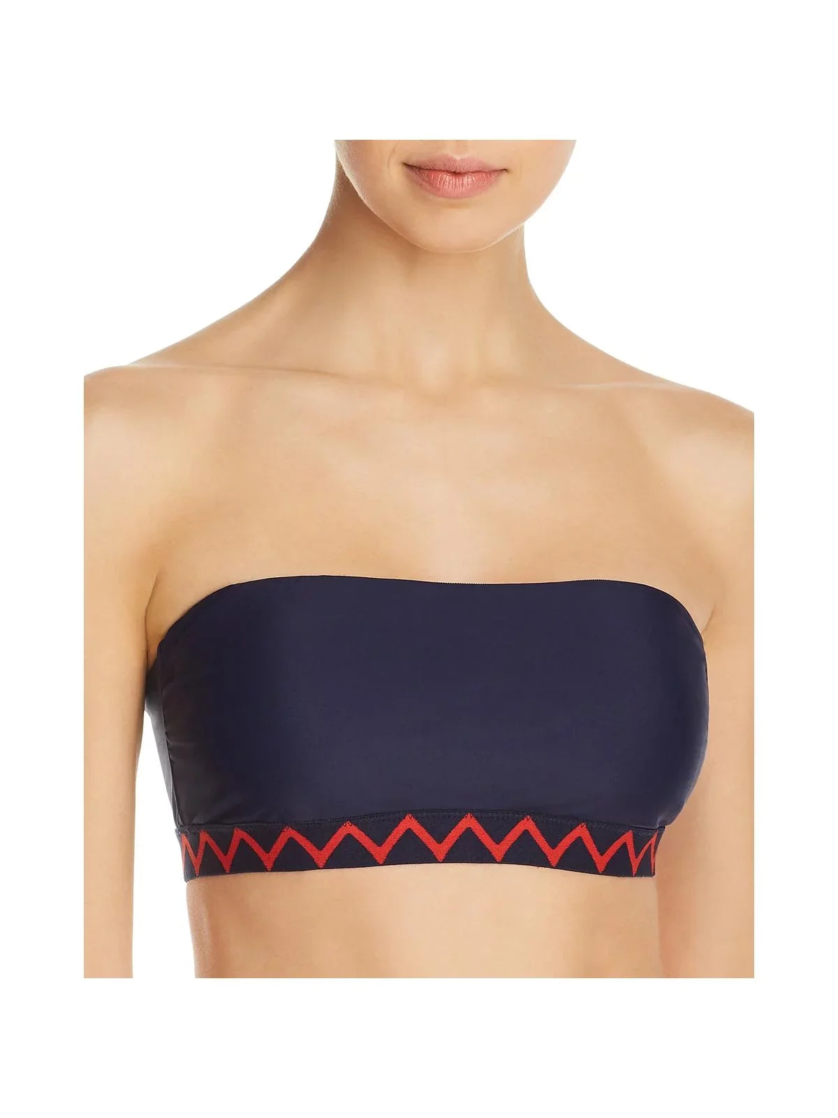 Shoshanna Womens Chevron Bandeau Swim Top Separates