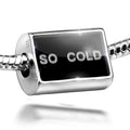 Neonblond Charm So Cold Clear Ice Cubes on Dark 925 Sterling Silver Bead
