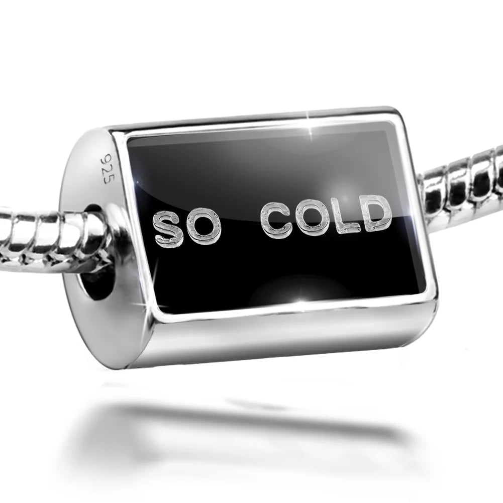 Neonblond Charm So Cold Clear Ice Cubes on Dark 925 Sterling Silver Bead