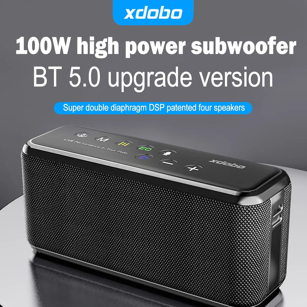 Anself XDOBO X8 MAX Portable Wireless Speaker with BT5.0 Technology and IPX5 Waterproof Features, HiFi Sound, AUX USB Flash Drive TF Card Support, Long Playtime - Subwoofer Portable Speaker