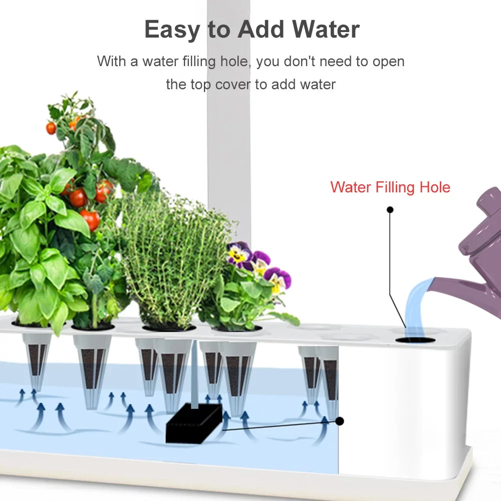 moobody Hydroponics Growing System Indoor Garden Kit 9 Pods Smart with Adjustable Height LED Lights for Home Office Kitchen