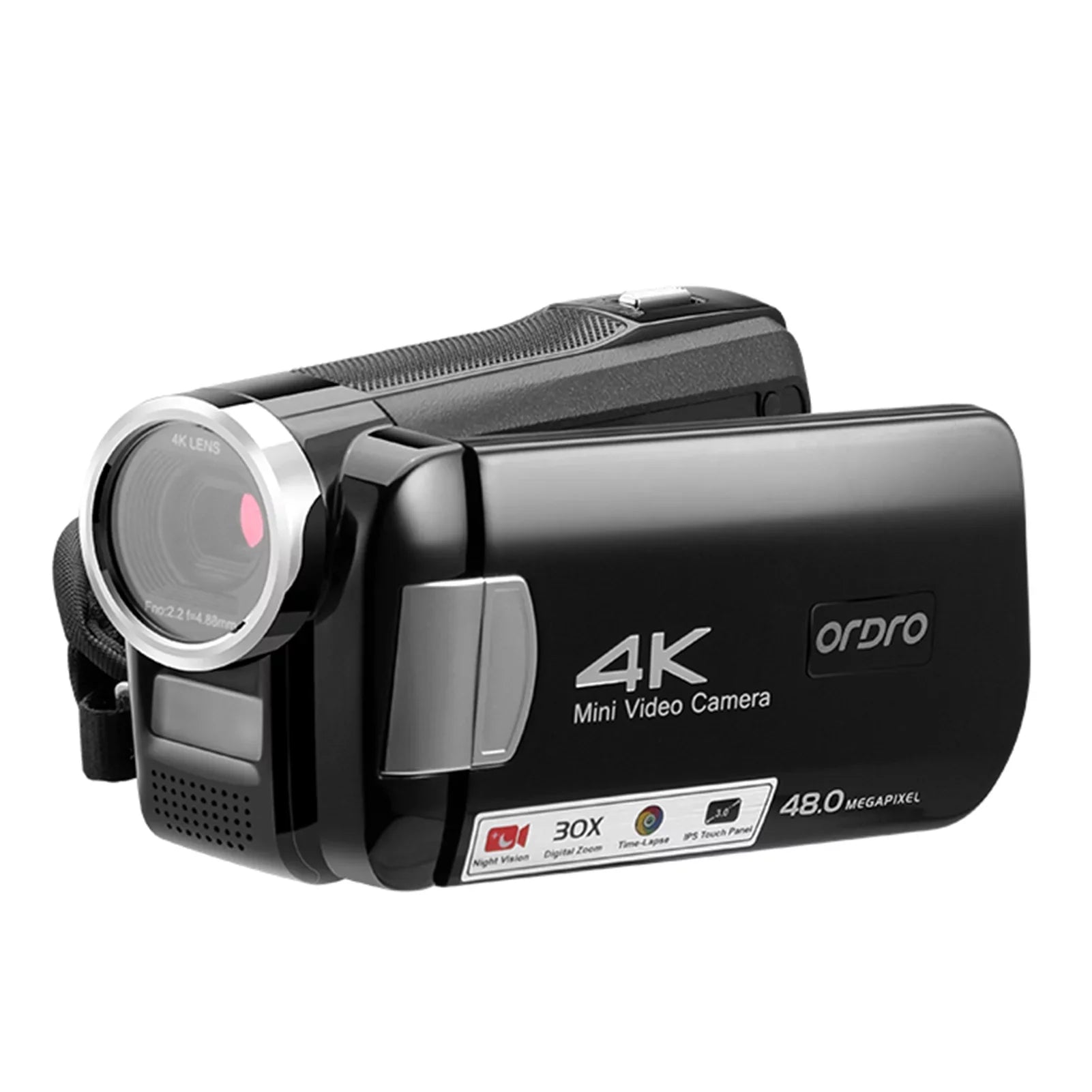 Carevas AC2 4K Digital Video Camcorder DV Recorder 48MP 30X Digital Zoom IR Night Vision 3.0 Inch IPS Touchscreen with Battery Remote Control Carry Bag