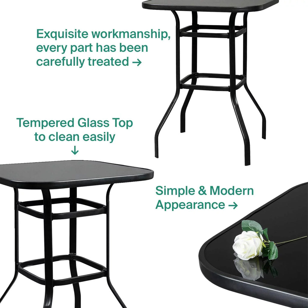 Lilac Durable & Solid Glass Bar Table For Deck Or Porch