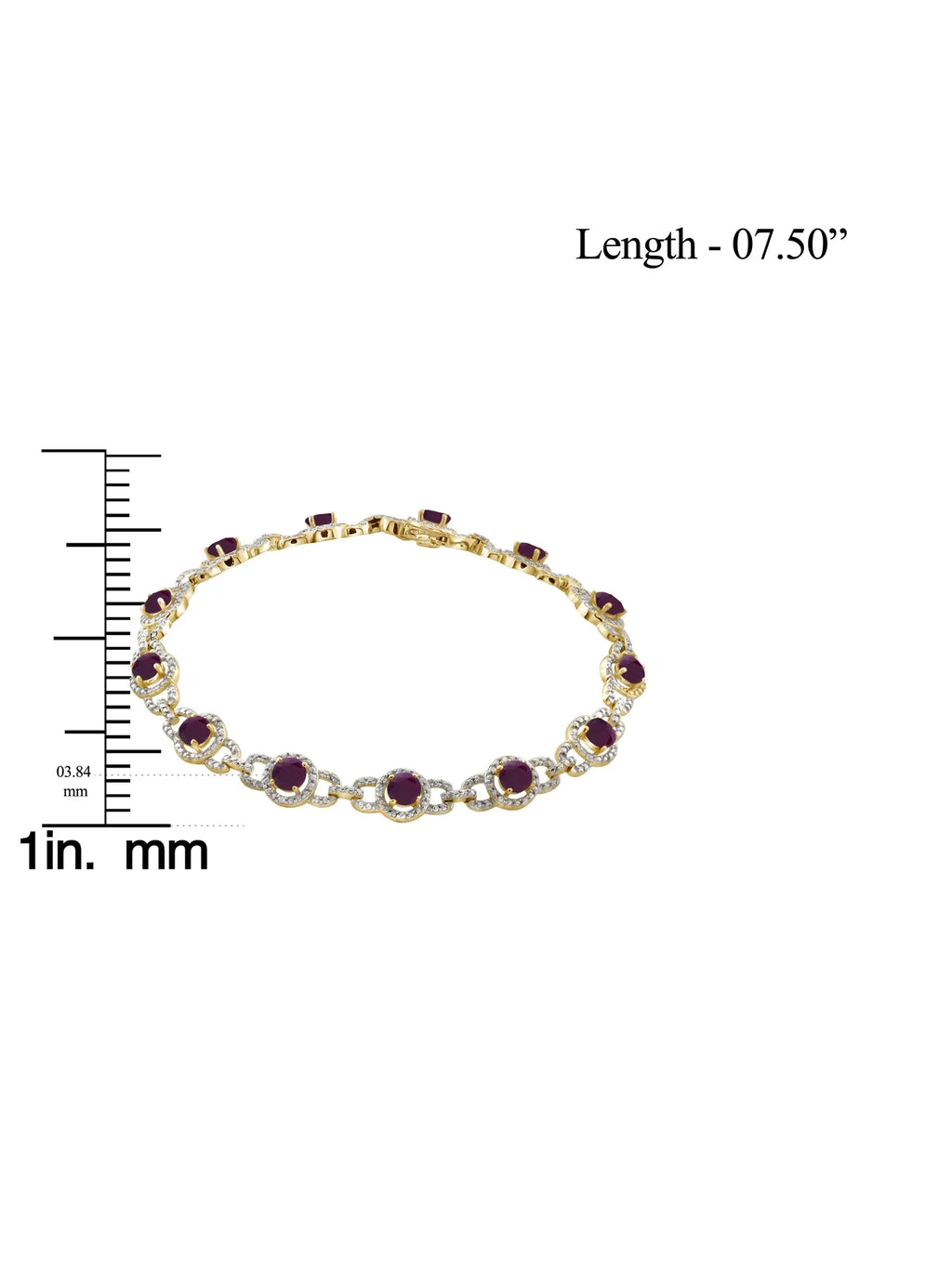 5 3/4 Carat T.G.W. Ruby And White Diamond Accent 14k Gold Over Silver Bracelet