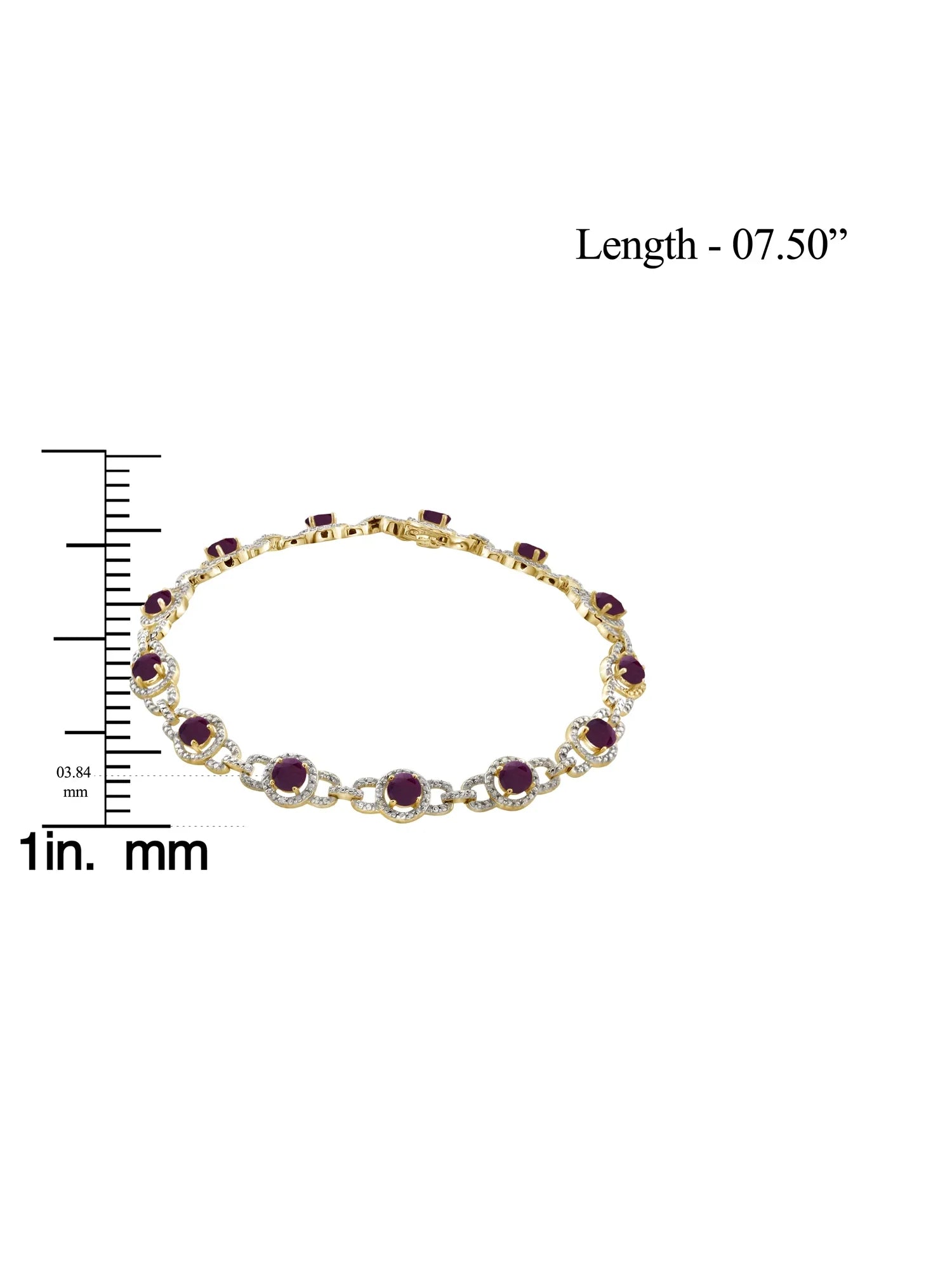 5 3/4 Carat T.G.W. Ruby And White Diamond Accent 14k Gold Over Silver Bracelet