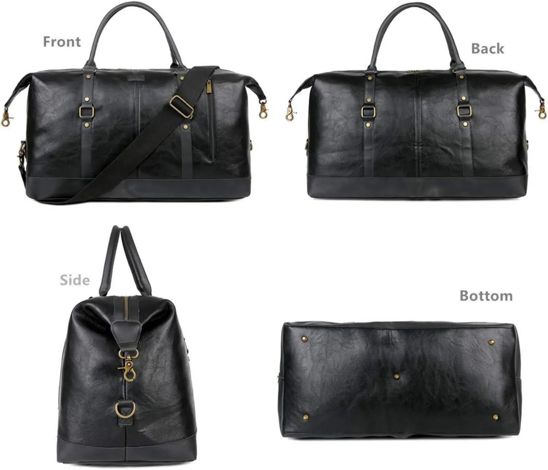 FR Fashion Co. 20 Leather Overnight Travel Duffel Bag