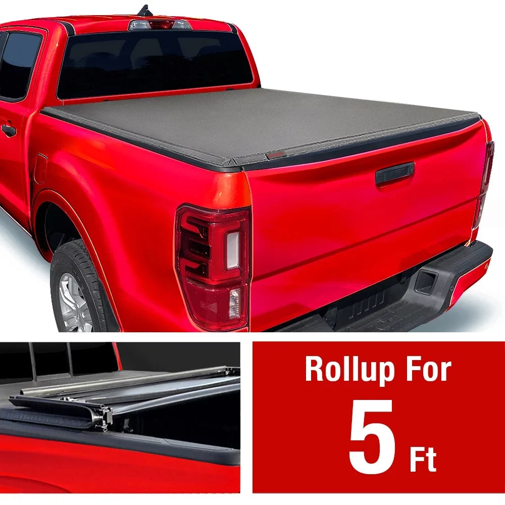 MaxMate Soft Tri-fold Truck Bed Tonneau Cover Compatible with 2019-2024 Ford Ranger | 5' (61") Bed | TCF371066