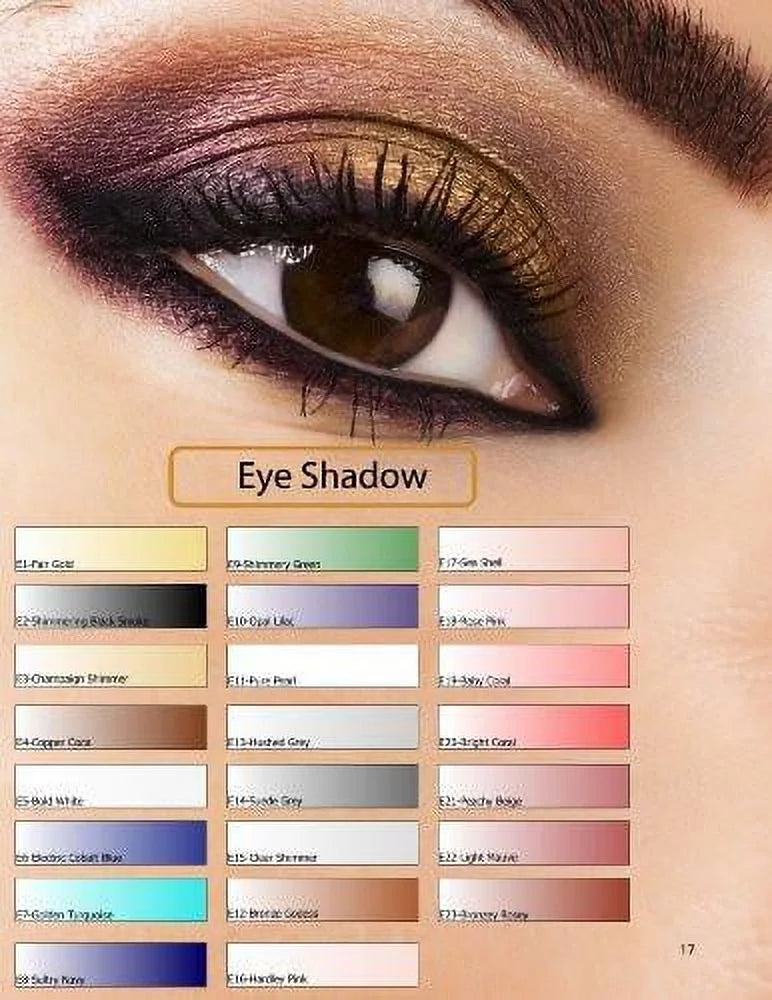 Glam Air Set of Three (3) s-E1 Fair Gold E4Copper Cocoa, &amp; E9shimmery Green, Airbrush Water-based 0.25 Fl. Oz. Bottles of Eyeshadow Shimmery Green, Copper Cocoa, Fair Gold