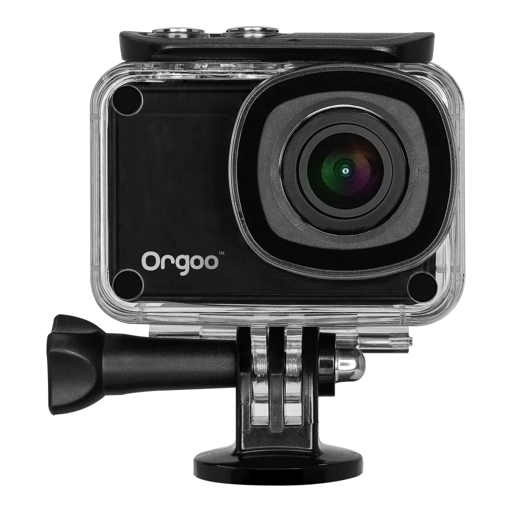 ORGOO OC1/BLK Swift 4K Action Camera Electronic Image Stabilization, Image Sensor, 2” IPS Touchscreen, Accessories (Ip68 Certified Waterproof Case, Wearable Remote, Mini Tripod, and More)
