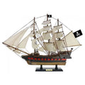 Handcrafted Model Ships 20 in. Wooden Captain Hooks Jolly Roger White Sails Pirate Ship Model from Peter Pan