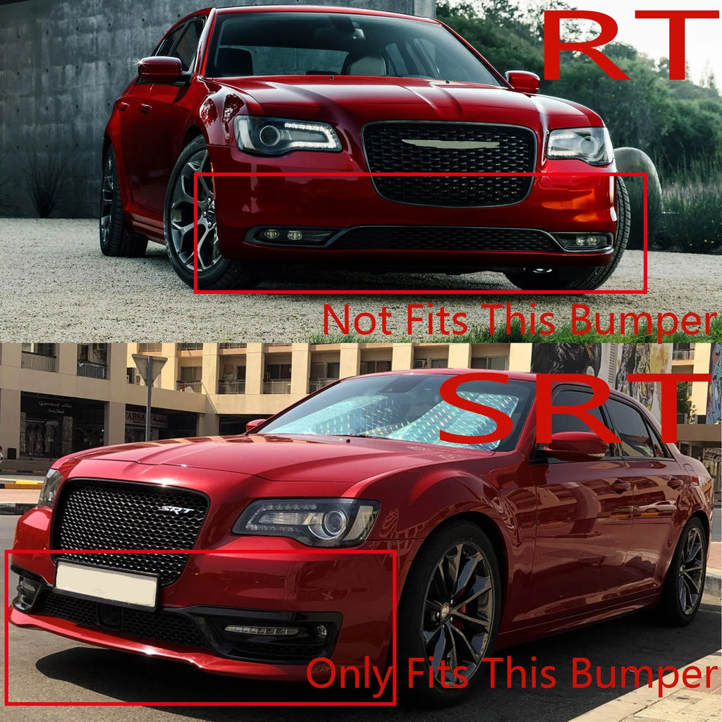 NINTE Front Bumper Lower Lip for 2015-2022 Chrysler 300 SRT Sedan Matte Ebony
