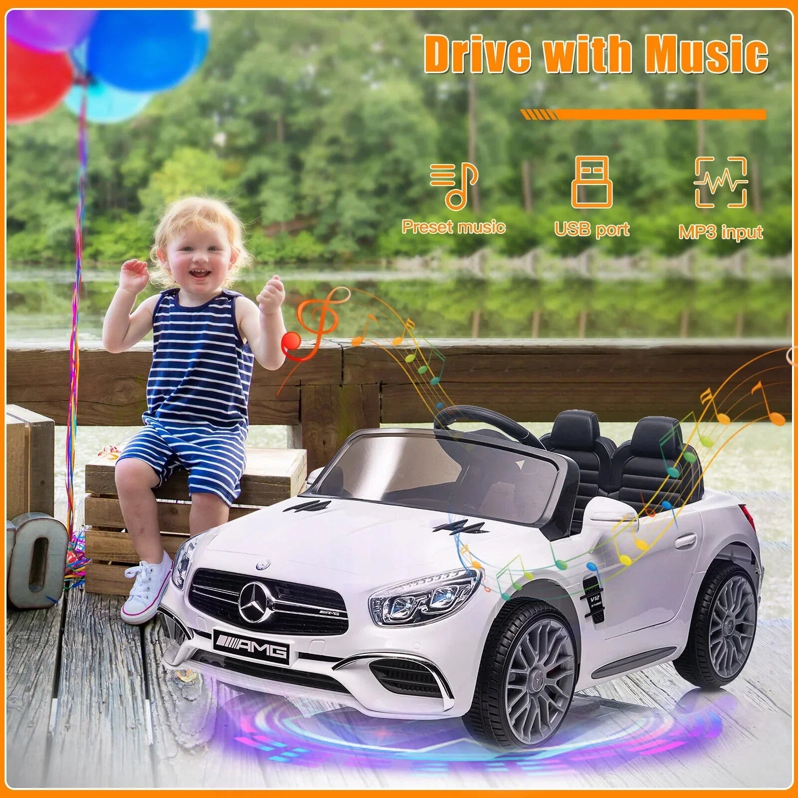 Mercedes-Benz Licensed Electric Kids Ride-On Car - 12V Battery Powered Vehicle
