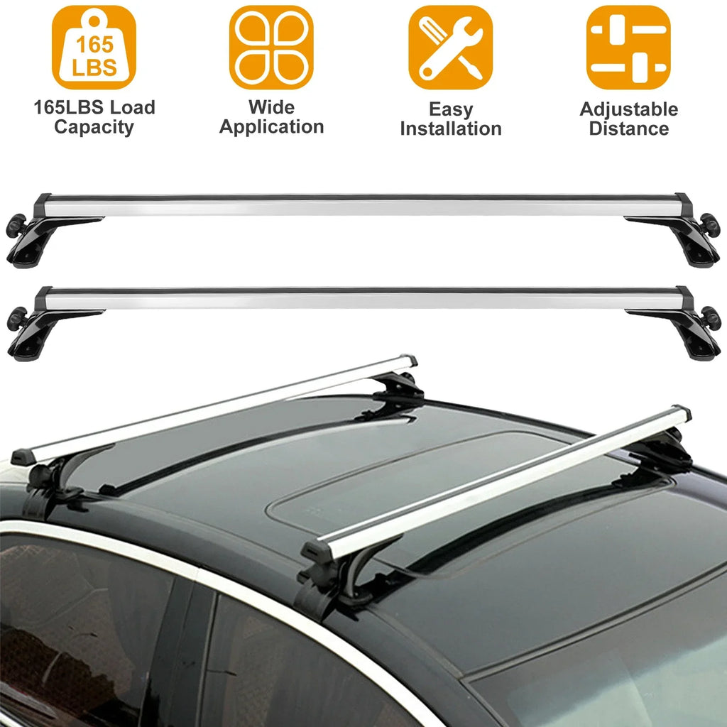iMounTEK Roof Rack Crossbars 47.24in Car Roof Rack Aluminum Cargo Carrier with 165LBS Capacity Fit for Most Vehicle Wagon Car Without Roof Side Rail