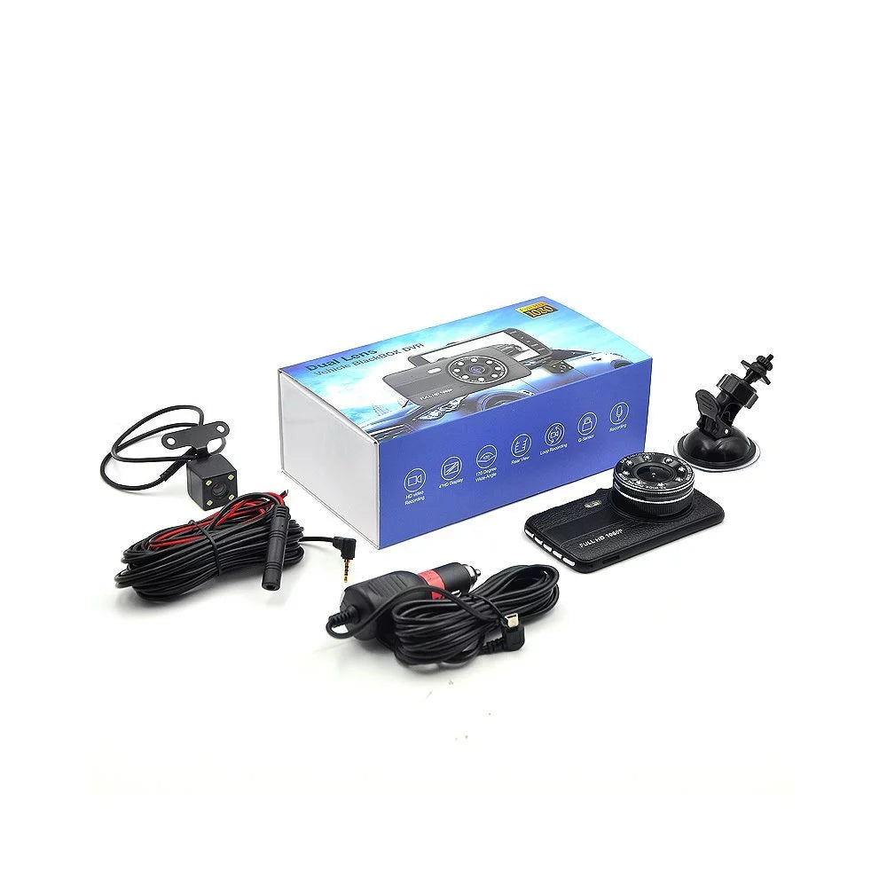 axGear Dash Cam Driving Recorder DVR Dual Camera 4 Inch LCD Vehicle Jet Box Monitor