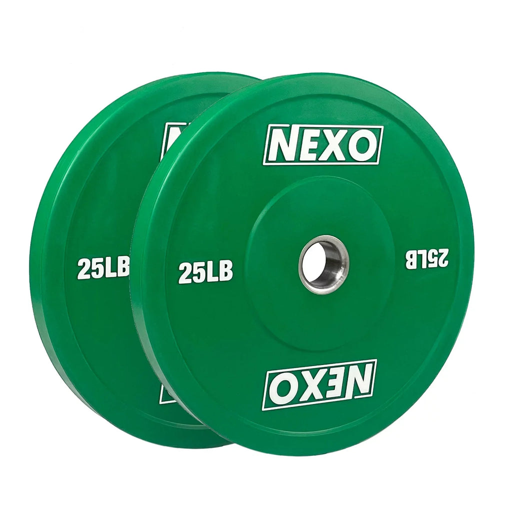 NEXO Color 175LB Rubber Bumper Plate Set - Premium Matte Finish 2x 45LB 2x 25LB 2x 10LB 2x 5LB & 2x 2.5LB Colored Cross Training Mass Plates