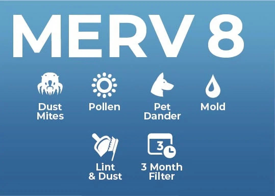 20x20x2 MERV 8 AC Furnace 2" Inch Air Filters - 12 PACK