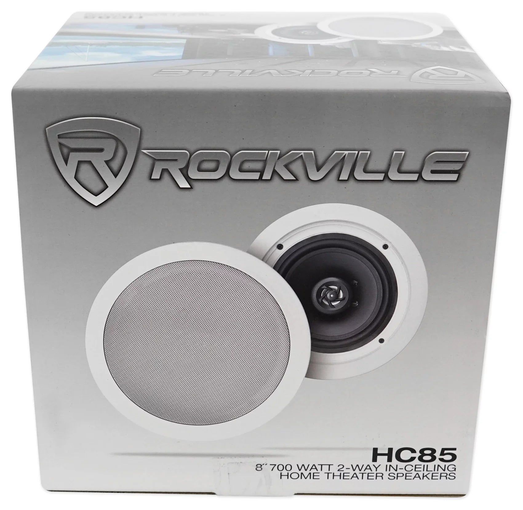 Rockville 4-Room Home Audio Kit Stereo+8 White 8" Ceiling Speakers+Wall Controls