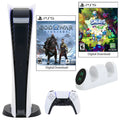 PlayStation 5 Digital GOW: Ragnarok Console with The Smurfs and Dual Charging Dock