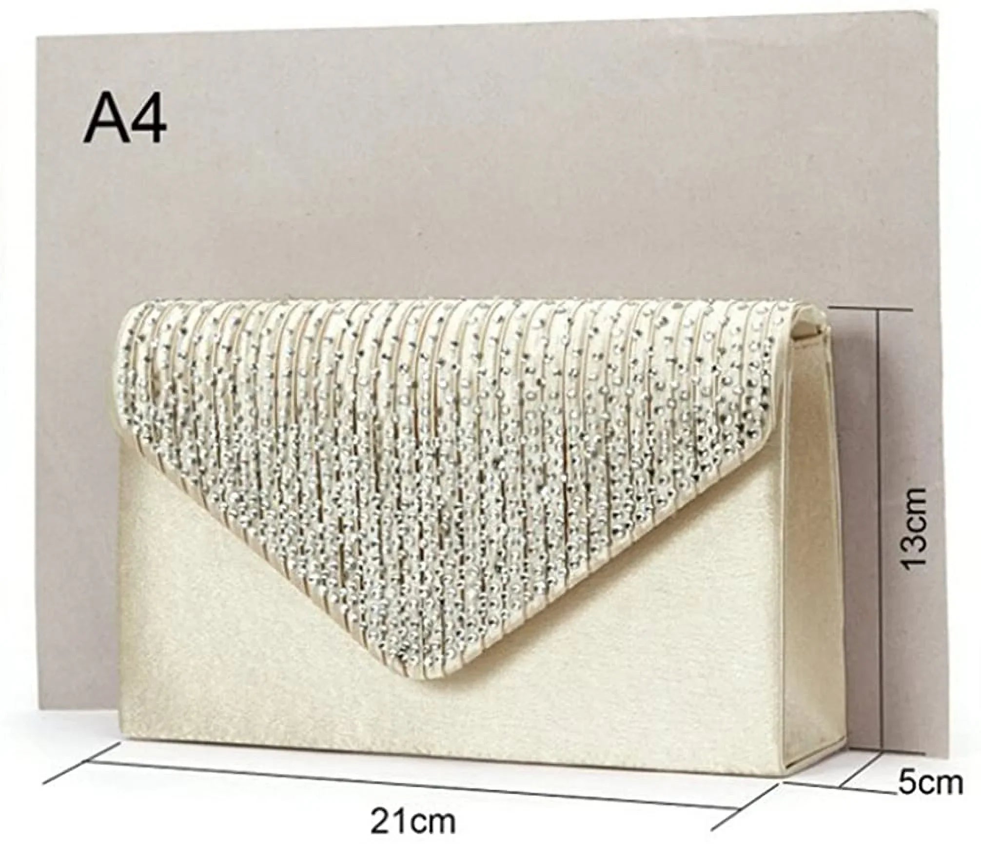U-Story Women's Rhinestone Satin Frosted Evening Wedding Clutch Bag Handbag Purse