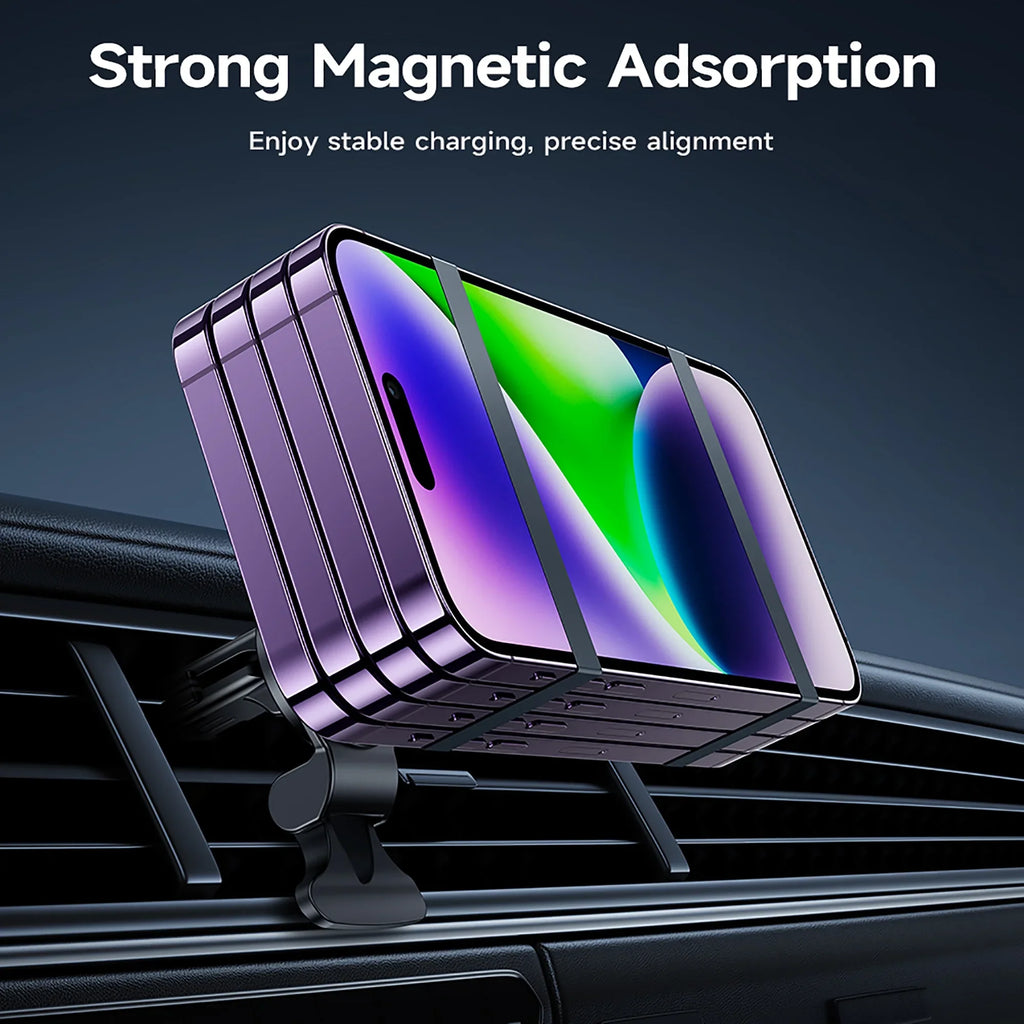 HOCO Magnetic Wireless Car Charger Air Vent Car Phone Holder Mount 15W QI Fast Charging Compatible for iPhone,,Huawei,etc