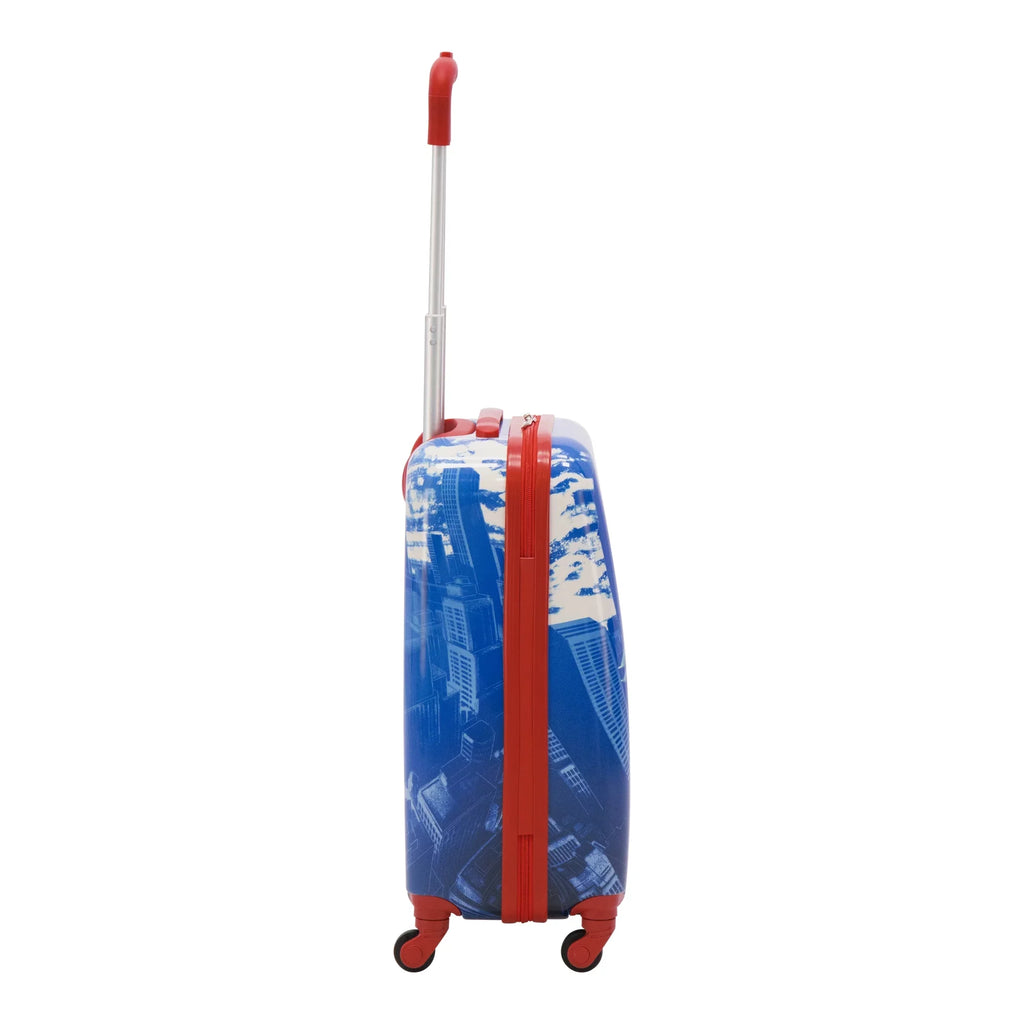 Marvel Spider-Man 21 Inch Kids Rolling Luggage, Hardshell Carry On Suitcase with Wheels, Blue