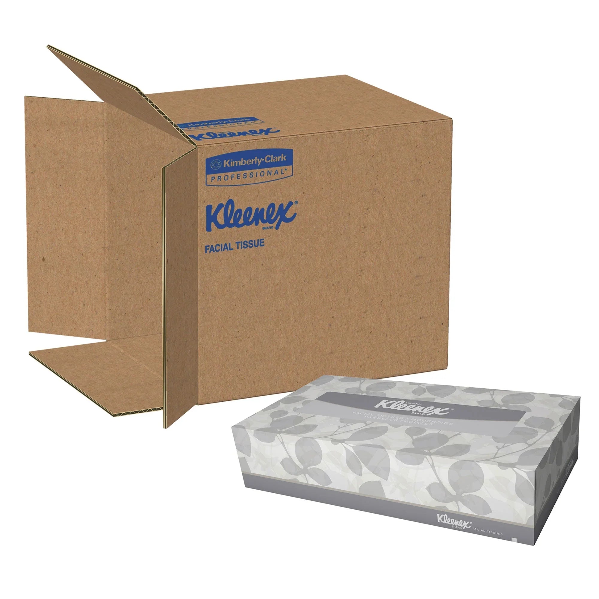 Kleenex Facial Tissue Convenience Case, 2-Ply, White, 12 Boxes