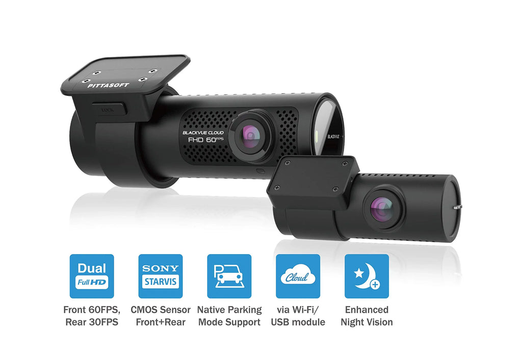 Jet DR750X-2CH Plus 64GB | Dual Full HD Cloud Dashcam | Back-Illuminated STARVIS Image Sensor | Built-in Wi-Fi, GPS, Parking Mode Voltage Monitor | LTE via Optional LTE Module
